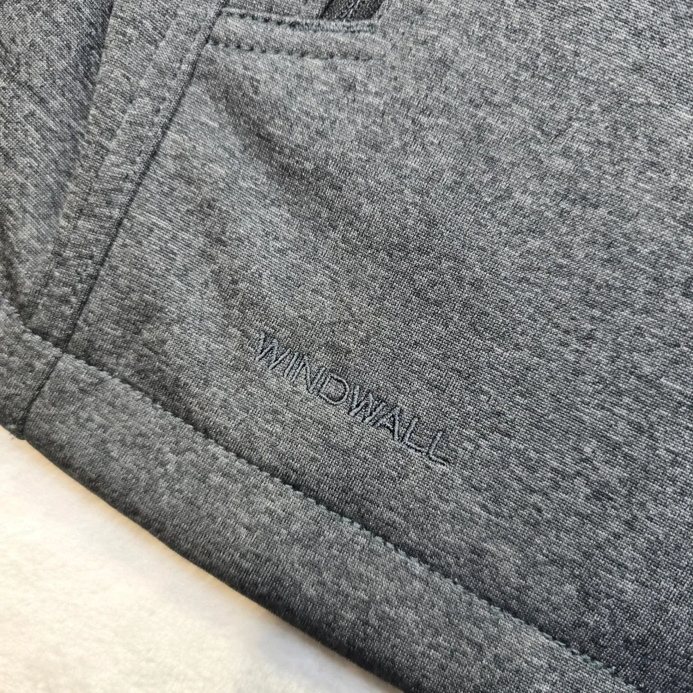 The North Face Windwall Vest Mens XL Charcoal‎ Grey Full Zip Co. Logo